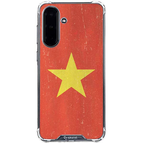 Vietnam Flag Distressed Galaxy A36 5G Clear Case